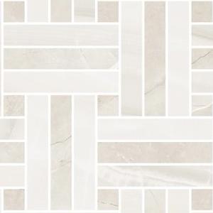 Mosaico Intreccio Onice Bianco Pulpis Beige