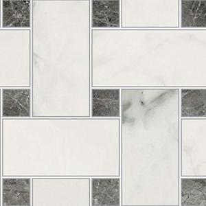 Mosaico Intreccio Bianco Apuano