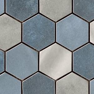 Mosaico Esagona Mix Blue